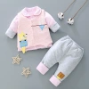 Tong's new style infant and toddler spring and autumn thin cotton set, pure cotton jacket and vest three-piece warm set for boys and girls Specification image